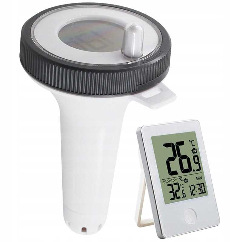 Belaidis baseino termometras su LCD ekranu