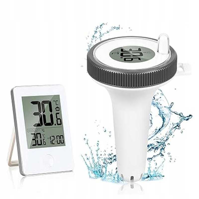 Belaidis baseino termometras baseinui su oro stotimi