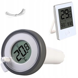 Plaukiojantis baseino termometras su drėgmės monitoriumi baseinams