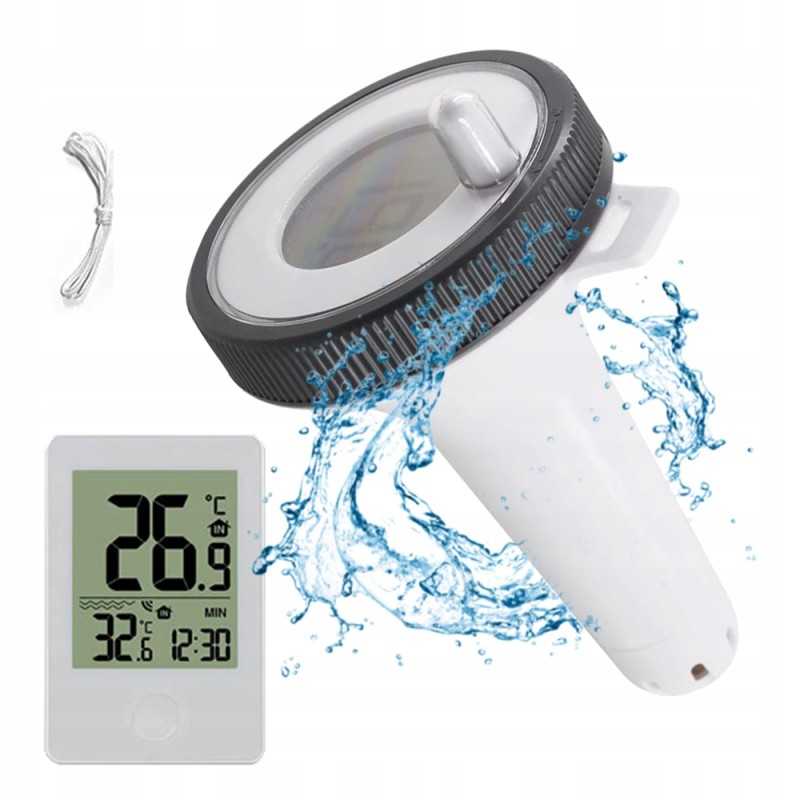 Plaukimo baseino termometras, belaidis temperatūros matuoklis akvariumui