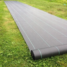 Juoda agrotekstilė 3,20 m x 10 m labai tvirta 110 g šlaitui po žievės akmeniu