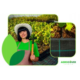 Juoda agrotekstilė 3,20 m x 10 m labai tvirta 110 g šlaitui po žievės akmeniu