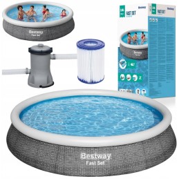 Bestway 57445 išsiplečiantis sodo baseinas 366x76 3in1