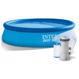 intex easy set apvalus išsiplėtimo baseinas 366 x 366 cm