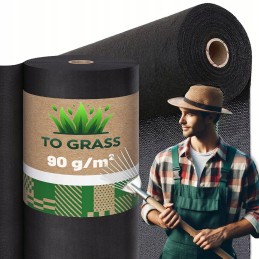 Agrotekstilė 90 g/m² 1,6x50m, juoda UV agrotekstilė, apsauga nuo piktžolių, kilimėlis nuo piktžolių