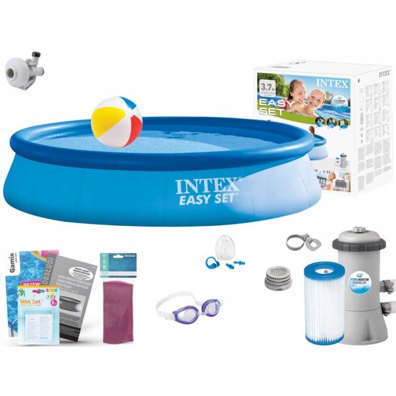Išplečiamasis sodo baseinas 366x76 intex 28132 rinkinys 12in1 modelis 2024
