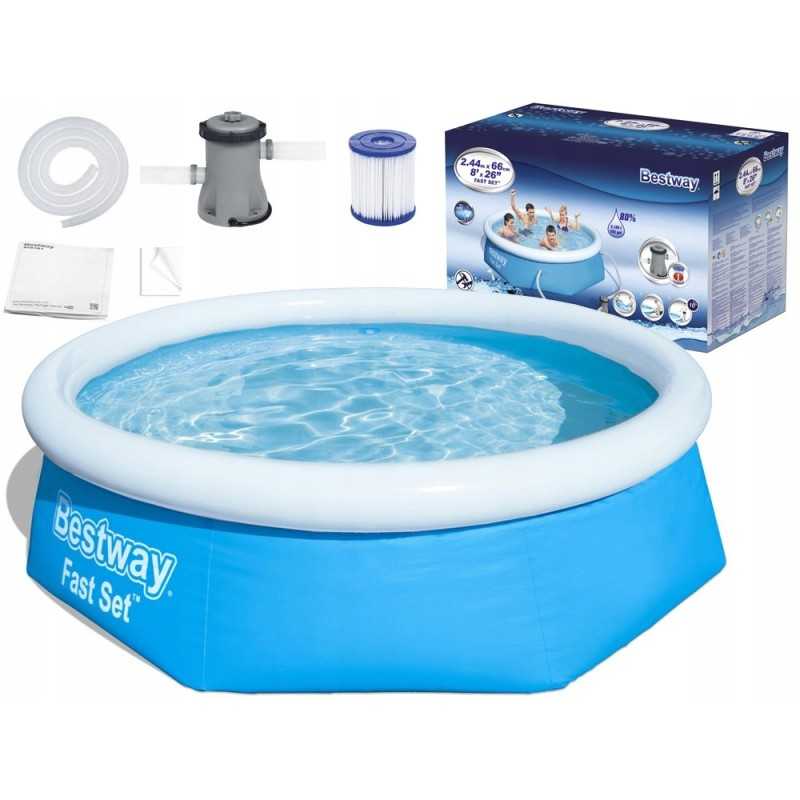 Didelis išsiplėtimo baseinas 244x66 cm bestway siurblio filtras