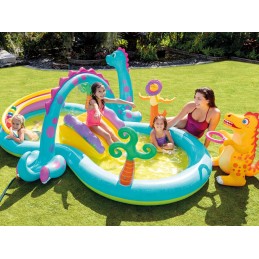 Pripučiama dinozaurų žaidimų aikštelė 302 x 229 x 112 cm intex 57135