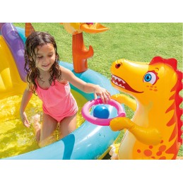 Pripučiama dinozaurų žaidimų aikštelė 302 x 229 x 112 cm intex 57135