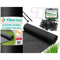 ✨ Lenkiškas agrotekstilės mulčiavimas juodas 1,6x50m 50g + smeigtukai