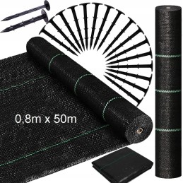 Stipri agrotekstilė / agrotekstilė piktžolėms 70g/m2, kilimėlis nuo piktžolių 0,8x50m + smeigtukai 100 vnt.