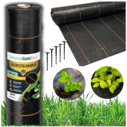 🌳_xDF33_ agrotekstilė 90g/m2 mulčiavimas nuo piktžolių rulone 0,8x50m + inkarai 🌳