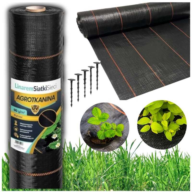 🌳_xDF33_ agrotekstilė 90g/m2 mulčiavimas nuo piktžolių rulone 0,8x50m + inkarai 🌳