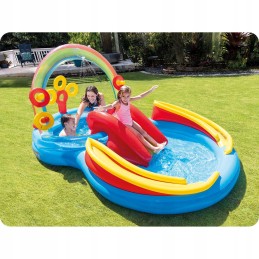 Vaivorykštinė pripučiama žaidimų aikštelė 297 x 193 x 135 cm intex 57453 vaivorykštės čiuožykla