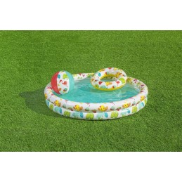 3in1 pripučiamas baseinas vaikams 122x20cm tropinis bestway plaukimo žiedas