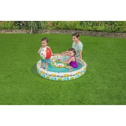 3in1 pripučiamas baseinas vaikams 122x20cm tropinis bestway plaukimo žiedas