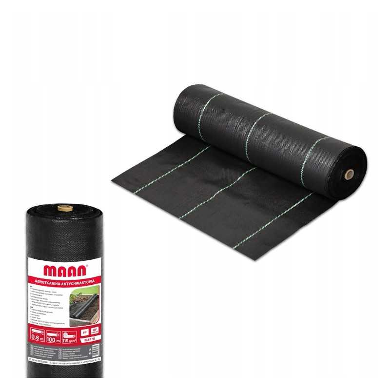 Žemės ūkio audinys mulčiavimas nuo piktžolių juodas 60 x 10000 cm 110 g m2