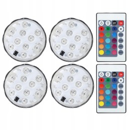 4x LED baseino lempa RGB apšvietimas RGB LED lempos 16 spalvų su nuotolinio valdymo pulteliu