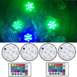 4x LED baseino lempa RGB apšvietimas RGB LED lempos 16 spalvų su nuotolinio valdymo pulteliu