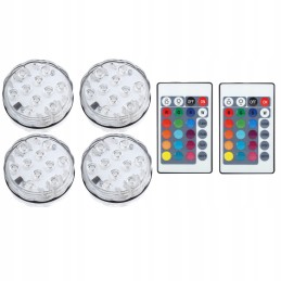 4x LED baseino lempa RGB apšvietimas RGB LED lempos 16 spalvų su nuotolinio valdymo pulteliu