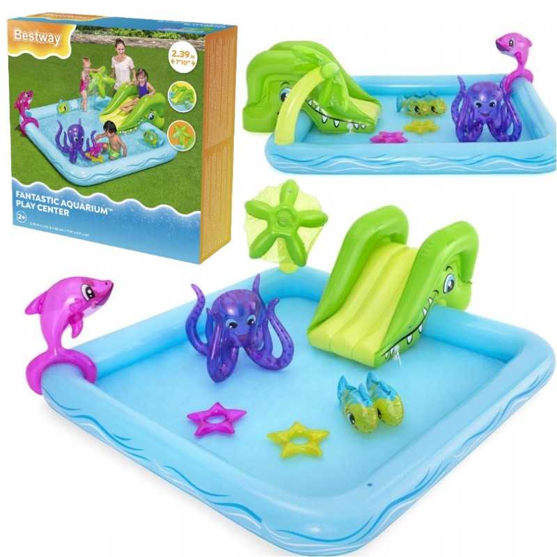 Vandens žaidimų parkas vaikams, vaikų baseinas su čiuožykla, bestway 53052