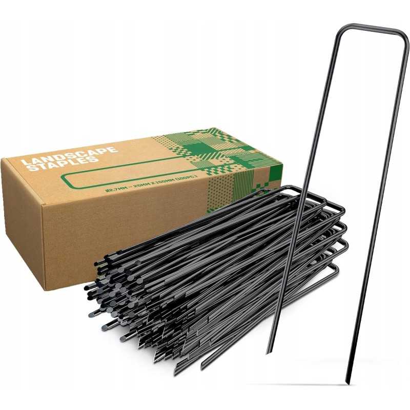 Anglies plieno inkaro kaiščiai necinkuoti žemės ūkio tekstilei 250 vnt 15 cm