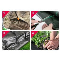 ⭐Agrotekstilė Agrotekstilė piktžolėms 70g juoda 1,1x50m UV 3% tvirti inkarai⭐