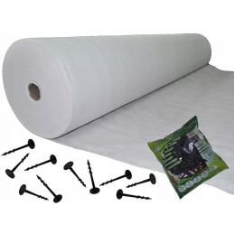 Agrotekstilė agrotekstilė 160cm 20m + smeigtukai storio stipri nuo piktžolių 70g