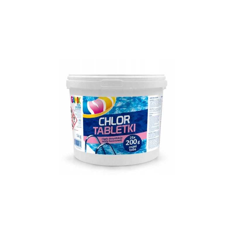 25x chloro tabletės baseinams baseinų cheminės medžiagos 5kg didelės 200g gamix maxi tabs