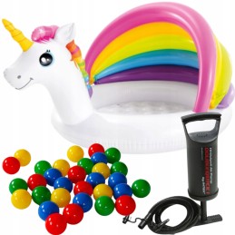 Pripučiamas irklavimo baseinas su vienaragio stogu