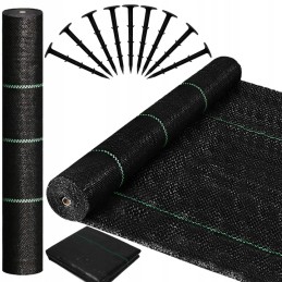 ⭐⭐Agrotekstilės 1,1x50m agrotekstilės kilimėlis nuo piktžolių, stiprus 70g/m2 UV smeigtukai⭐⭐