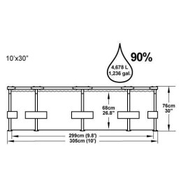 Bestway apvalaus rėmo baseinas 305 x 76 cm solo be priedų 56677