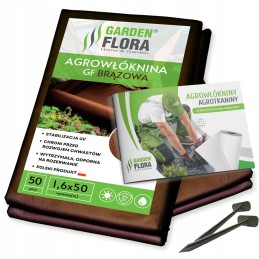 Agro neaustinė medžiaga agro gf brown_1,6x50 + smeigtukai 12,5 cm