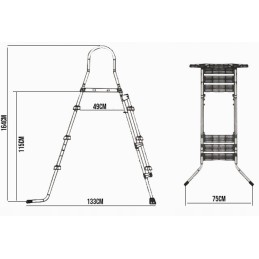 Kopėčios, baseino kopėčios, laipteliai, 00091, sauga, 164 cm
