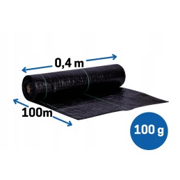 Juoda agrotekstilė piktžolėms, storas, stiprus UV kilimėlis, 100g, 0,4 x 100m