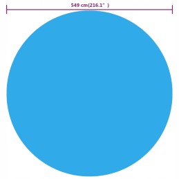 Brezentas apvaliam baseinui, 549 cm, visiškai mėlynas