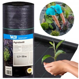 Agrotkanina agrotekstilė juoda 1,5x50m 90g/m² piktžolių mulčiavimo kilimėlis