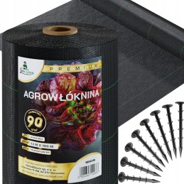 Stora nuo piktžolių agrotekstilė stora agrotekstilė 90g 1,1x100m 100x inkarai