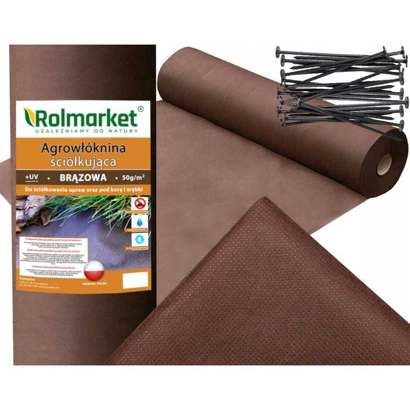 ✨ Lenkiška ruda mulčiavimo agrotekstilė 0,8x100m 50g + 50 smeigtukų