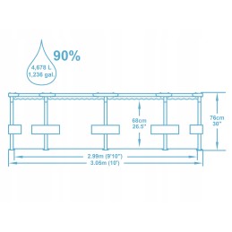 Bestway karkasinis sodo baseinas 305cm x 76cm plieninis pro max 56406