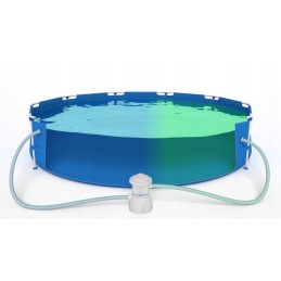 Karkasinis baseinas 300x76cm su pompa, apvalus išsiplėtimas baseinas su plieniniu rėmu