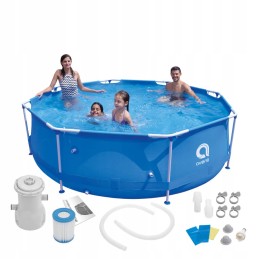 Karkasinis baseinas 300x76cm su pompa, apvalus išsiplėtimas baseinas su plieniniu rėmu