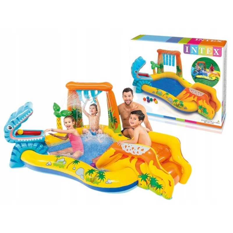 Intex dinozaurų slėnio pripučiamas žaidimų aikštelės baseinas