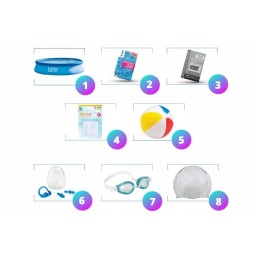 Išplečiamas sodo baseinas 396x84 intex 28143 rinkinys 8in1 modelis 2024