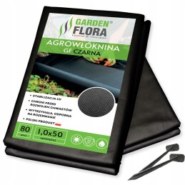 Agro neaustinė medžiaga agro gf black p-80 1,0 mx50 m + kaiščiai 12,5 100 vnt.