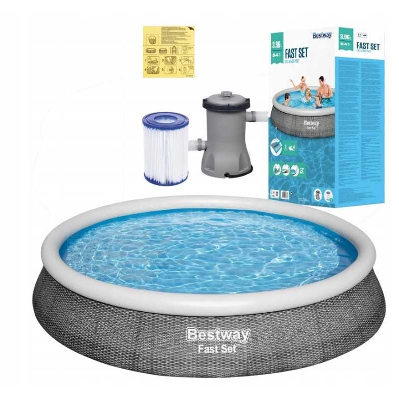 Bestway 57376 išsiplėtimo baseino 396x84 filtro siurblys