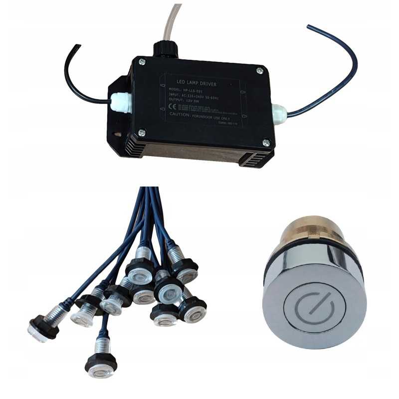 10 mažų šviesos diodų, žalvarinis mygtukų valdiklis sūkurinėms vonioms, sūkurinėms SPA vonioms