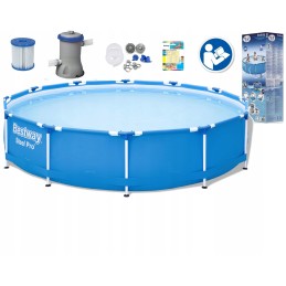 Apaļa rāmja baseina Bestway 366 366x76 sūkņa filtrs 14in1 duraplus