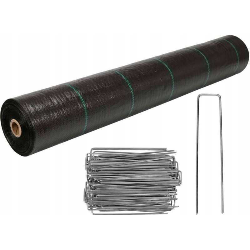 Agrotekstilė 70g 50m + metaliniai kaiščiai 100vnt.