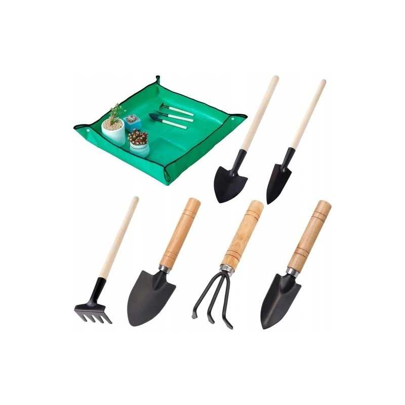 7x sodo įrankių kilimėlių rinkinys kastuvai grėbliai grėbliai sodui metaliniai 7 vnt.??